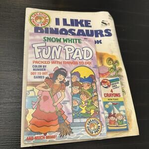 Vintage Creative Child Press I Like Dinosaurs Fun Pad Sealed With Crayons
